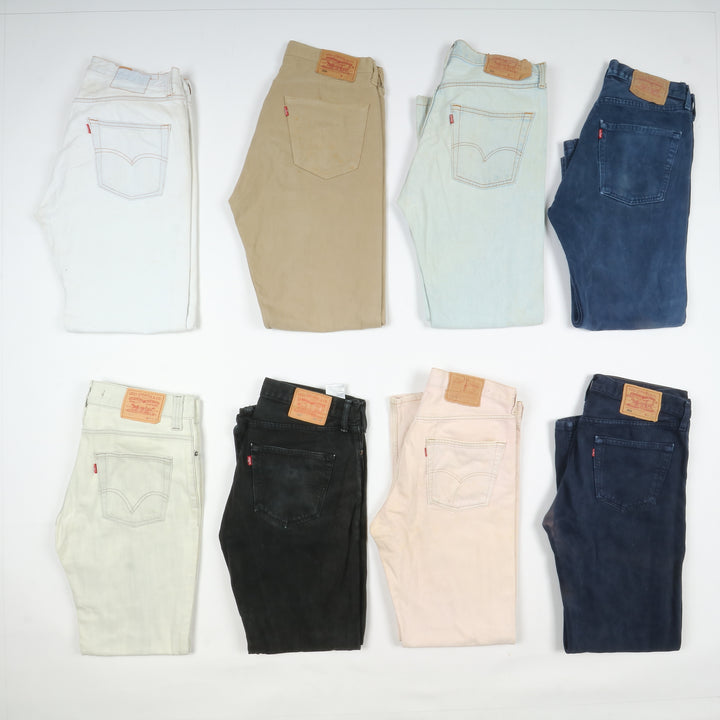 Levi's 501 e zip fly per rework custom stock da 85pz colorati e denim remake