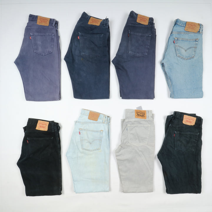 Levi's 501 e zip fly per rework custom stock da 85pz colorati e denim remake