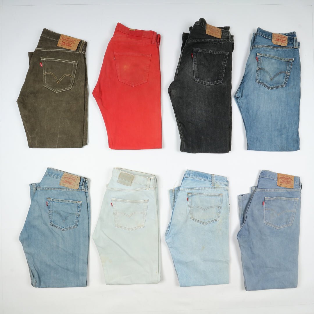 Levi's 501 e zip fly per rework custom stock da 85pz colorati e denim remake