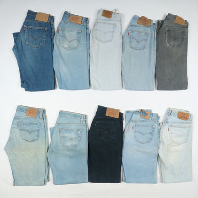 Levi's 501 made in USA, Grado B, denim, stock da 31pz uomo e donna
