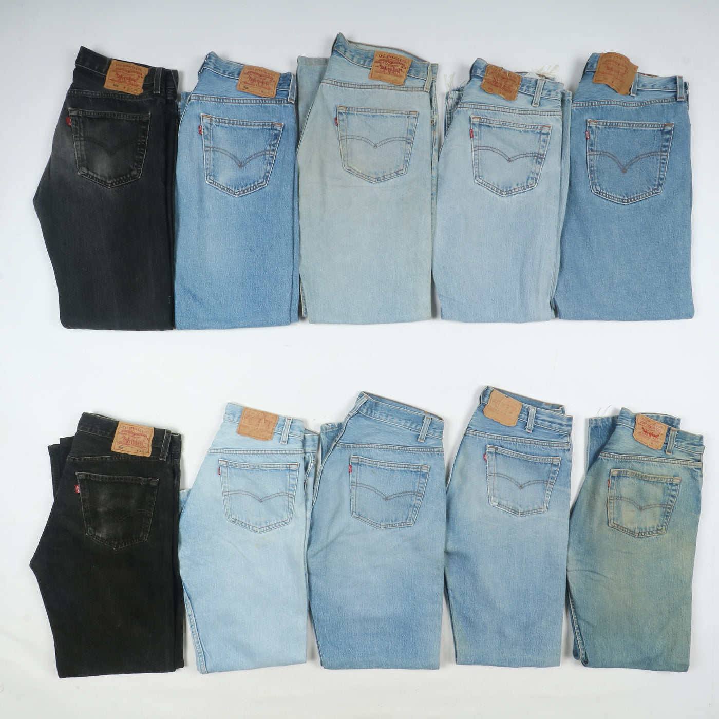 Levi's 501 made in USA, Grado B, stock uomo da 31pz denim e nero