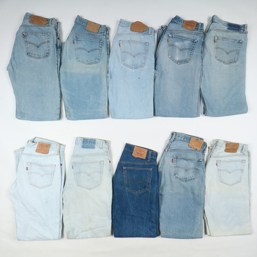 Levi's 501 made in USA, Grado B, denim, stock da 31pz uomo e donna