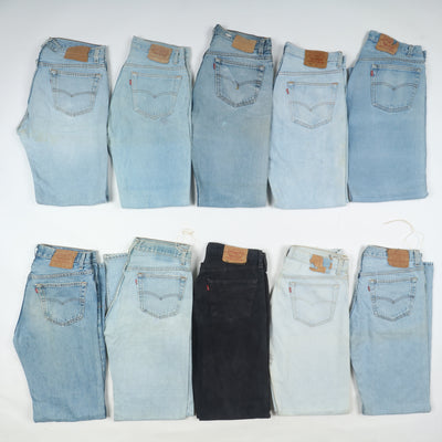 Levi's 501 made in USA, Grado B, stock uomo da 30pz denim e nero