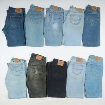 Levi's 501 made in USA, Grado B, stock uomo da 30pz denim e nero