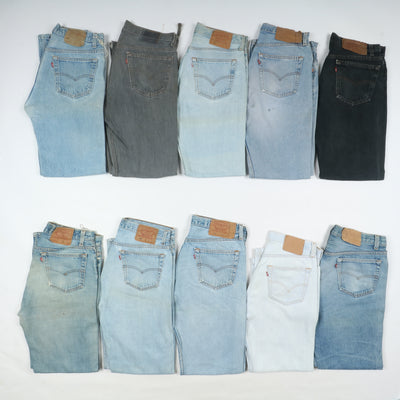 Levi's 501 made in USA, Grado B, stock uomo da 30pz denim e nero