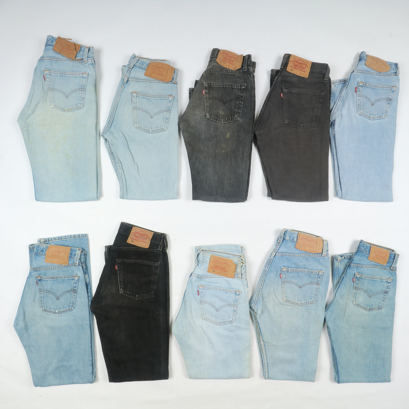 Levi's 501 made in USA, Grado B, stock da 31pz denim e nero