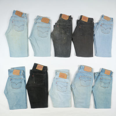 Levi's 501 made in USA, Grado B, stock da 31pz denim e nero