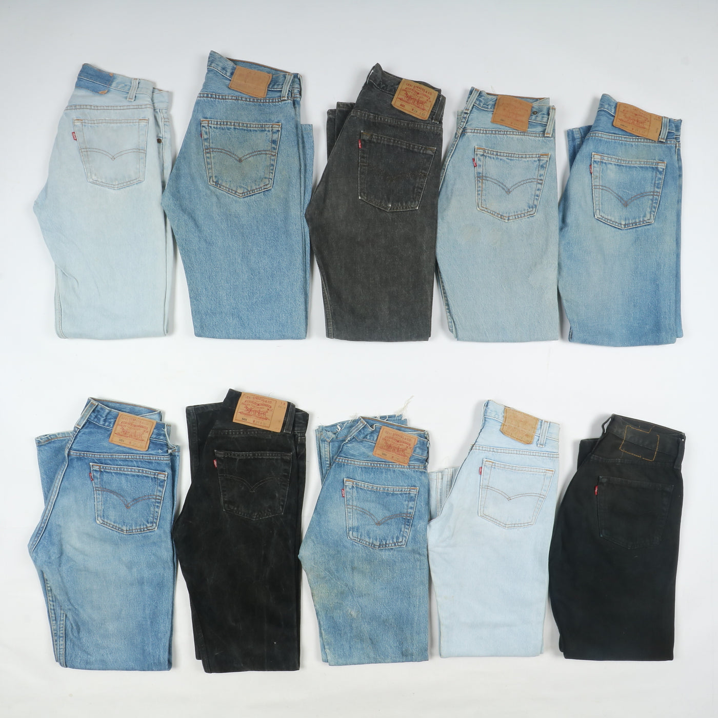 Levi's 501 made in USA, Grado B, stock da 31pz denim e nero