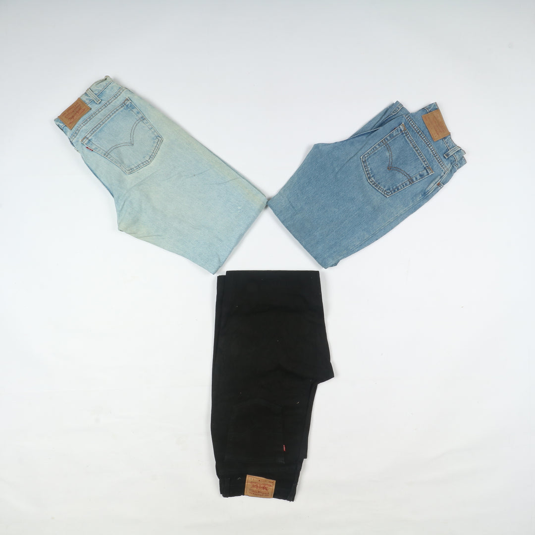 Levi's Zip fly made in USA, Grado B, stock da 30pz denim e nero