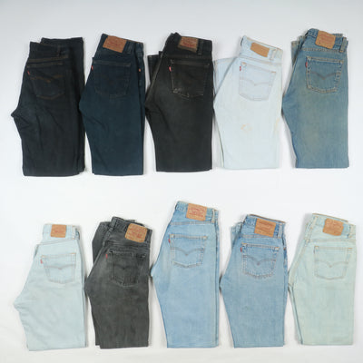 Levi's 501 made in USA, Grado B, stock da 31pz denim e nero