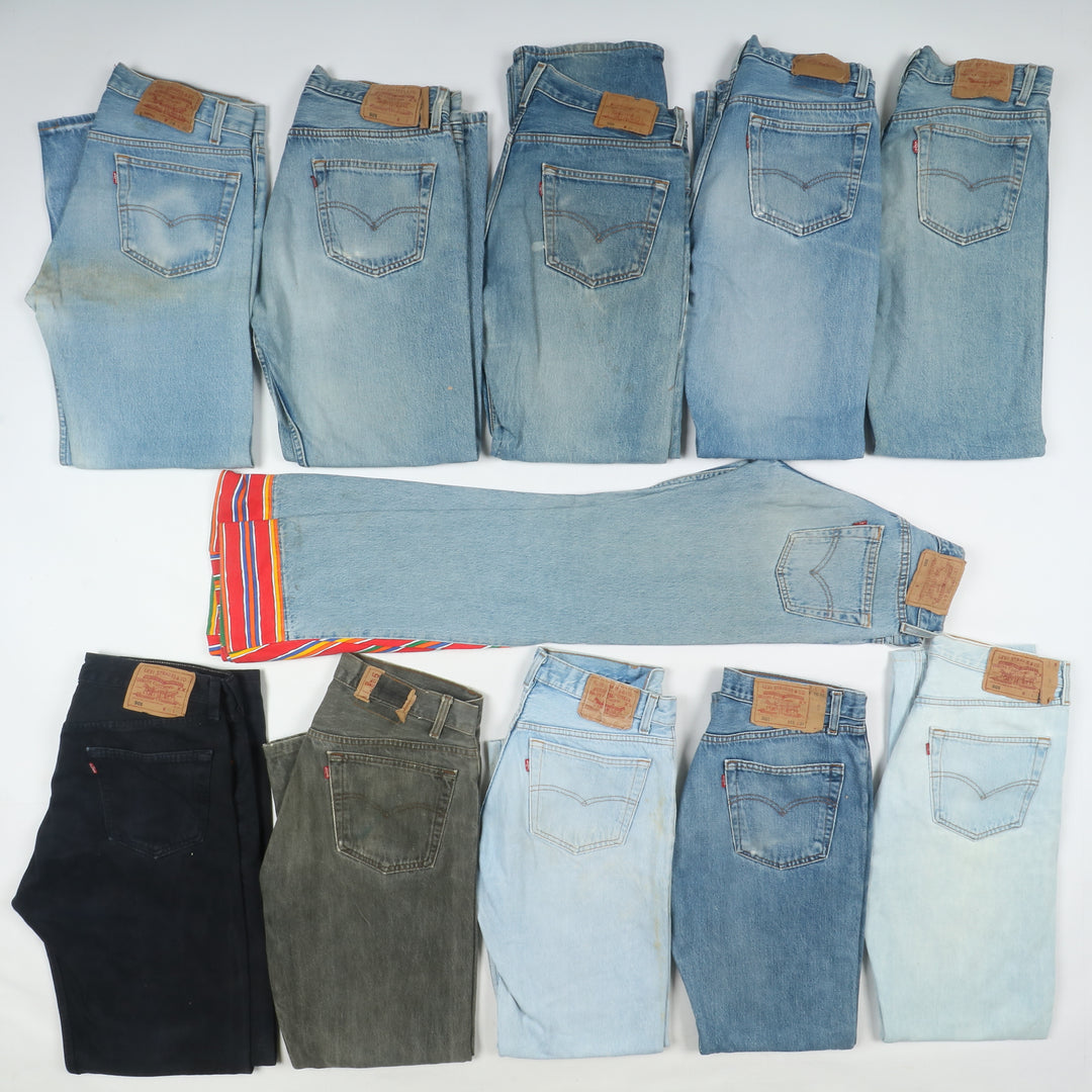 Levi's 501 made in USA, Grado B, stock da 31pz denim e nero