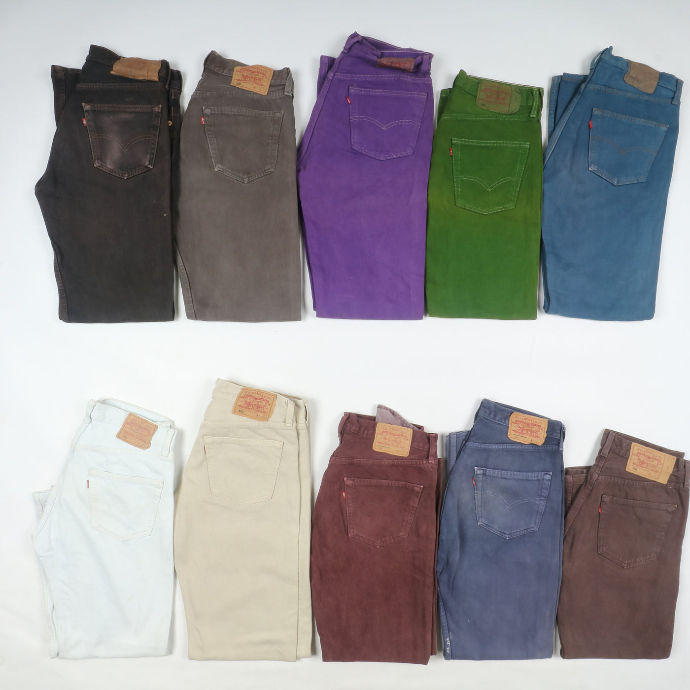 Levi's 501 made in USA, Grado B, stock da 32pz Colorati