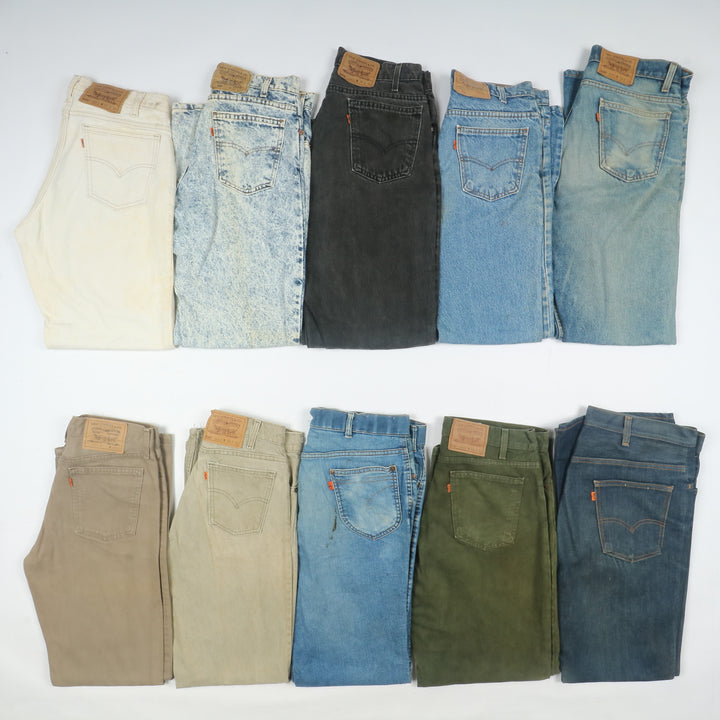 Levi's Orange Tab made in USA, colorati e denim, Grado B, stock da 32pz