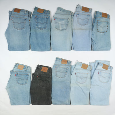 Levi's 501 in USA, Grado B, stock da 31pz denim e nero