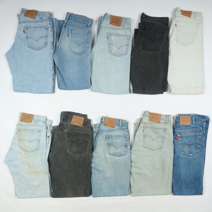 Levi's ZIP Fly made in USA, nero e denim, Grado B, stock da 30pz