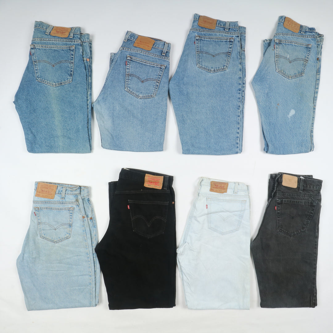 Levi's ZIP Fly made in USA, nero e denim, Grado B, stock da 30pz