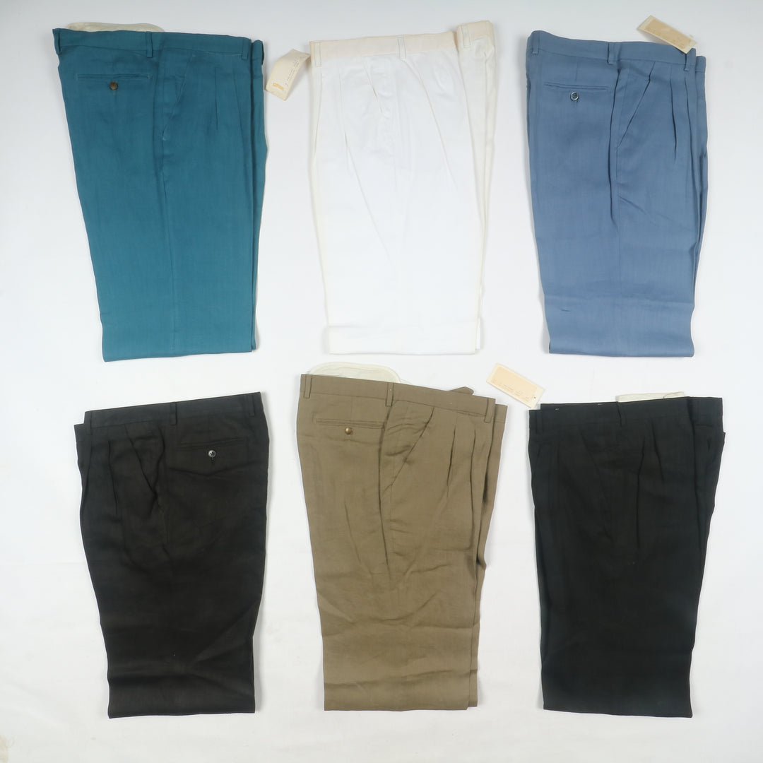 Stock 46pz pantaloni estivi in lino da uomo made in Italy anni 2000 deadstock