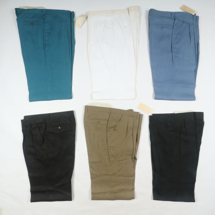 Stock 46pz pantaloni estivi in lino da uomo made in Italy anni 2000 deadstock