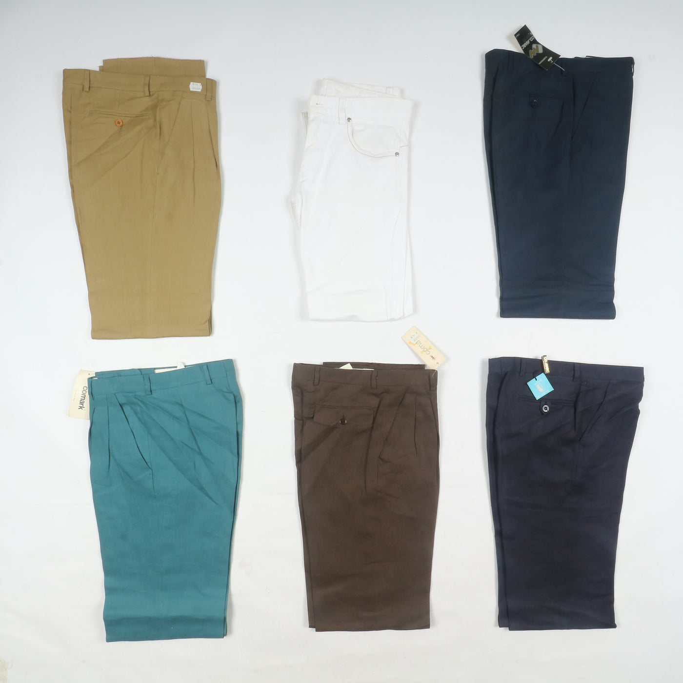 Stock 46pz pantaloni estivi in lino da uomo made in Italy anni 2000 deadstock