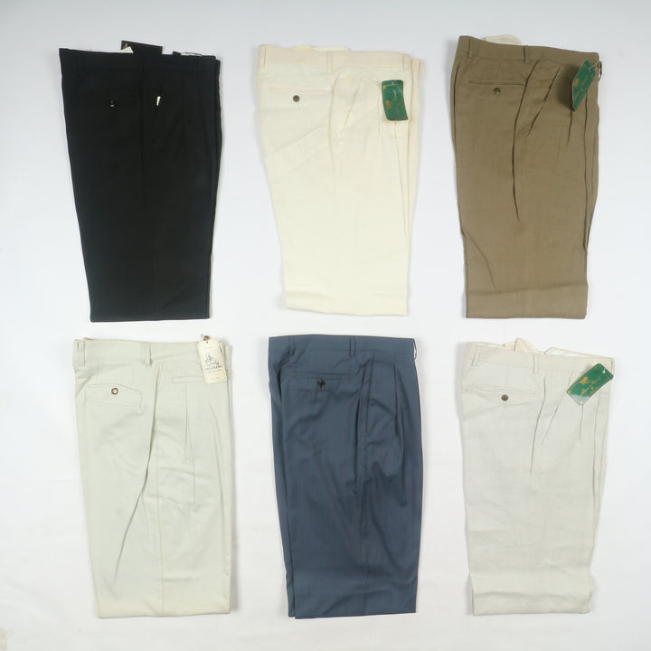 Stock 46pz pantaloni estivi in lino da uomo made in Italy anni 2000 deadstock
