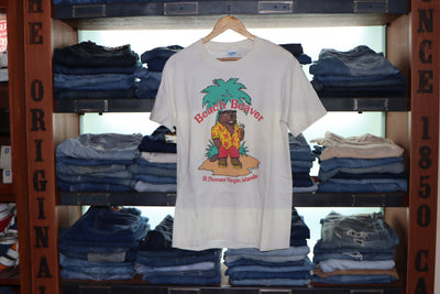 Resort Works Made in USA Taglia L T-shirt vintage Beach Beaver