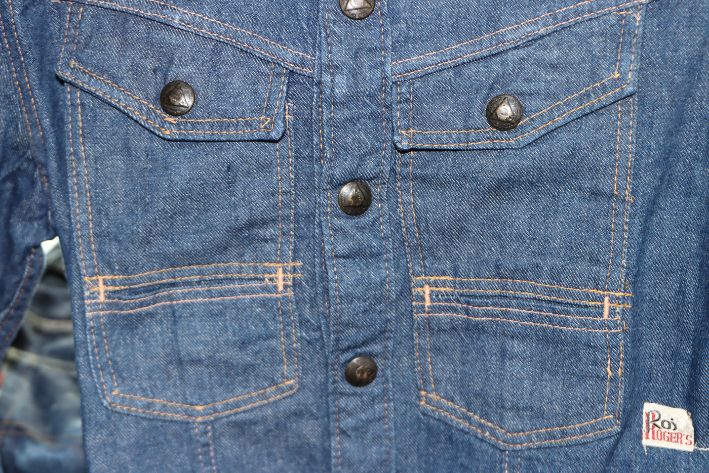 Roy Roger's Giacca in jeans denim blu deadstock anni 70