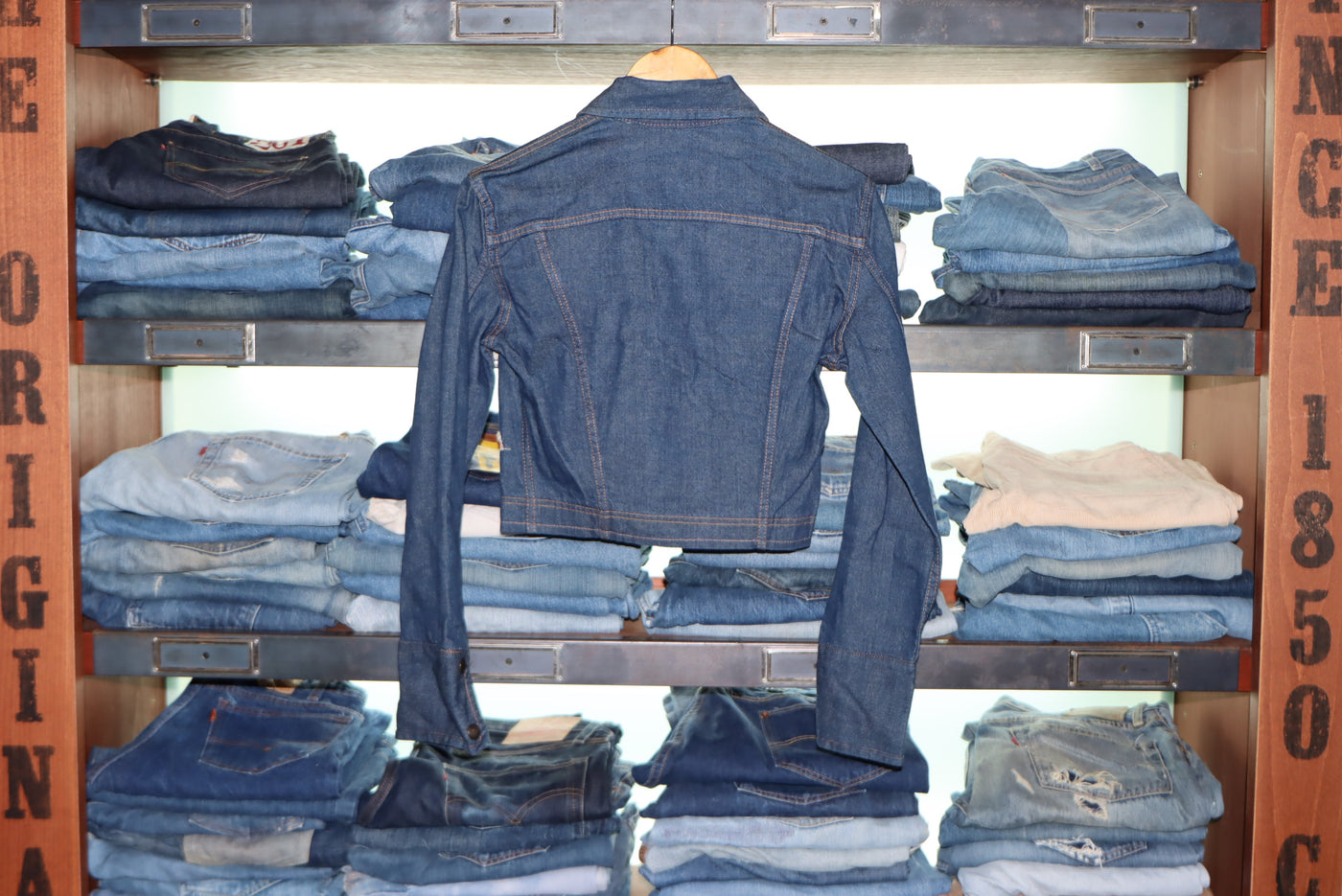 Roy Roger's Giacca in jeans denim blu deadstock anni 70