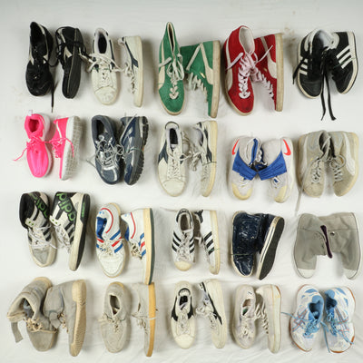 Stock scarpe sportive box da 25pz vintage Adidas, Puma, Nike....