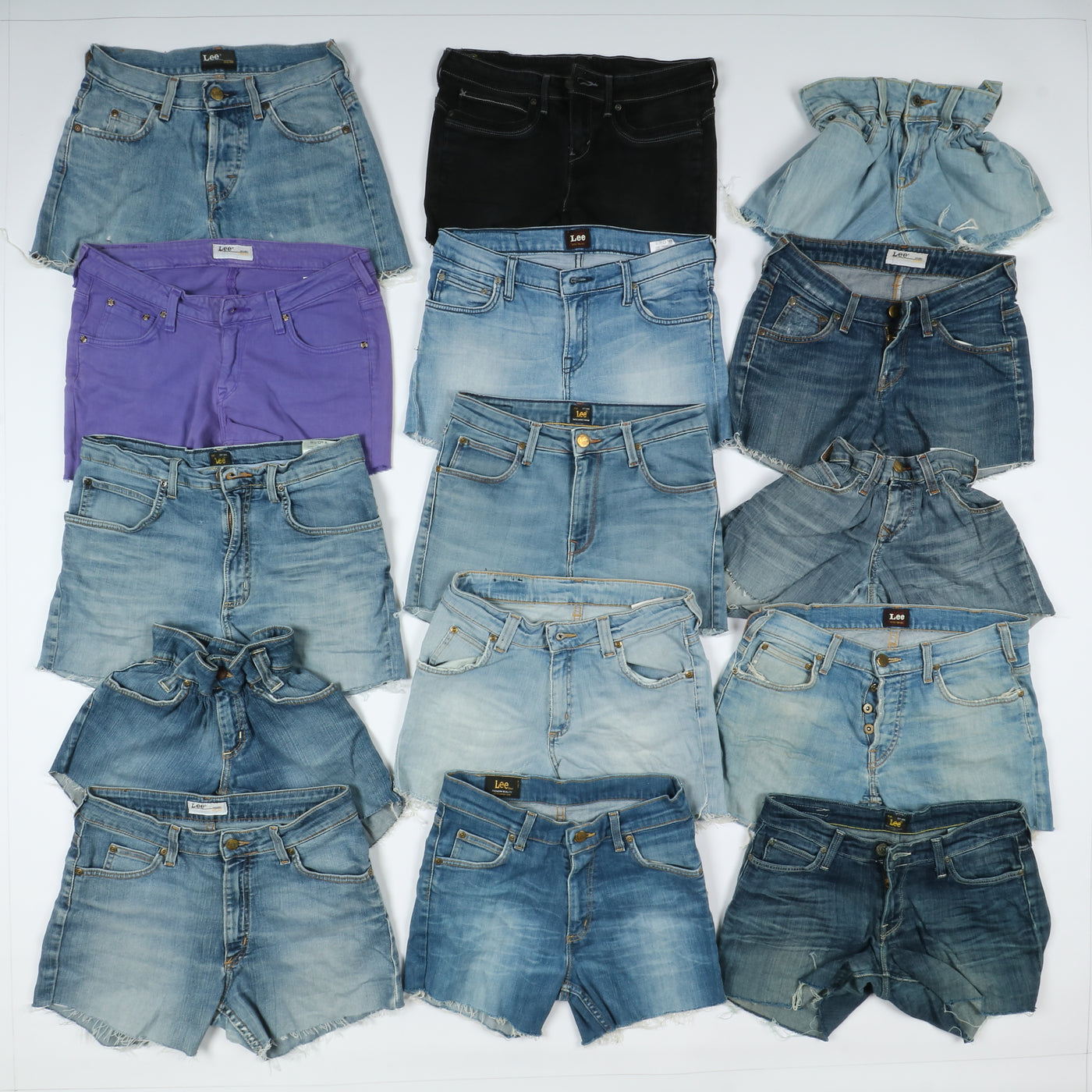 Levi's, Lee, Wrangler e mix brand Short jeans donna denim e nero Stock da 90pz