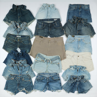 Levi's, Lee, Wrangler e mix brand Short jeans donna denim e nero Stock da 85pz