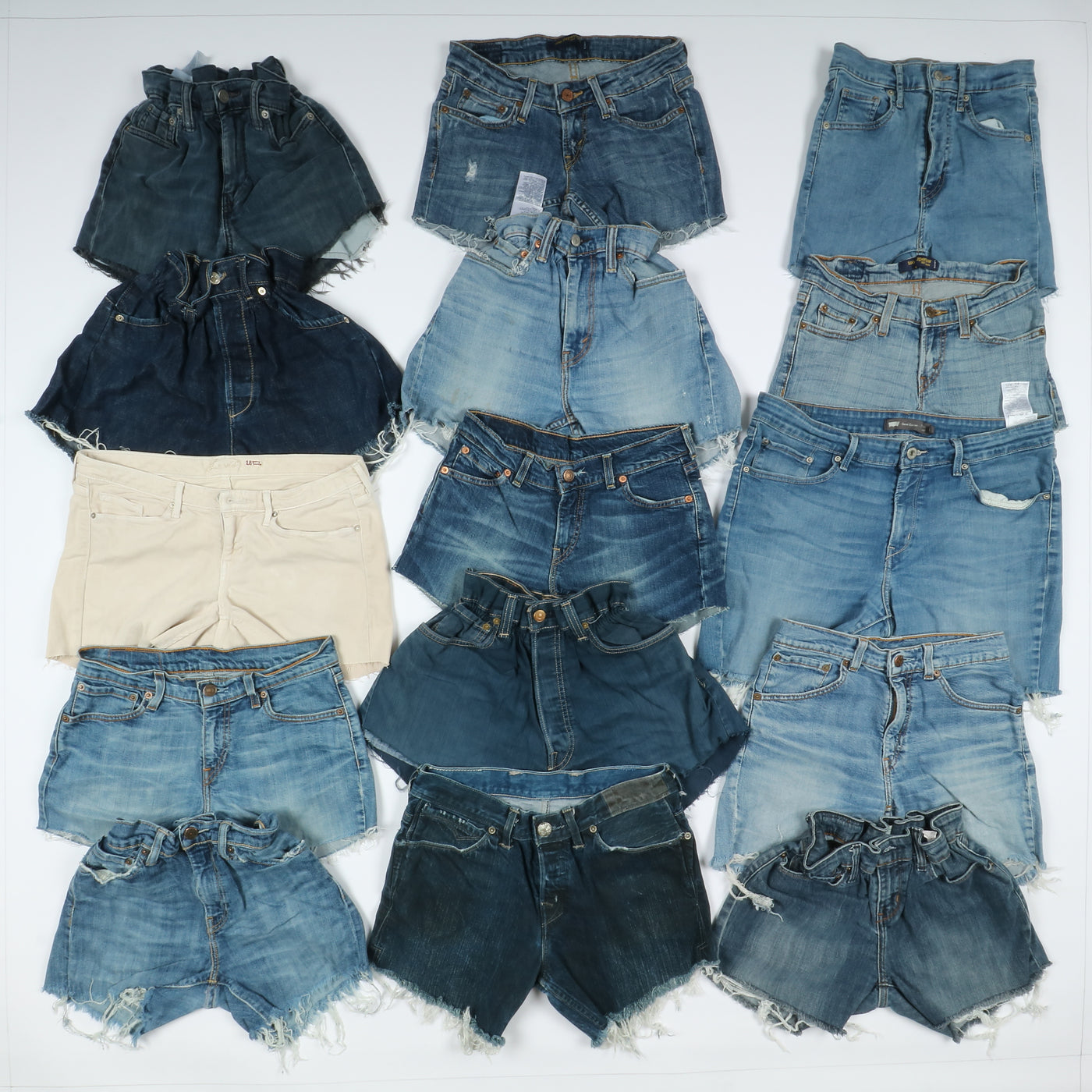 Levi's, Lee, Wrangler e mix brand Short jeans donna denim e nero Stock da 85pz