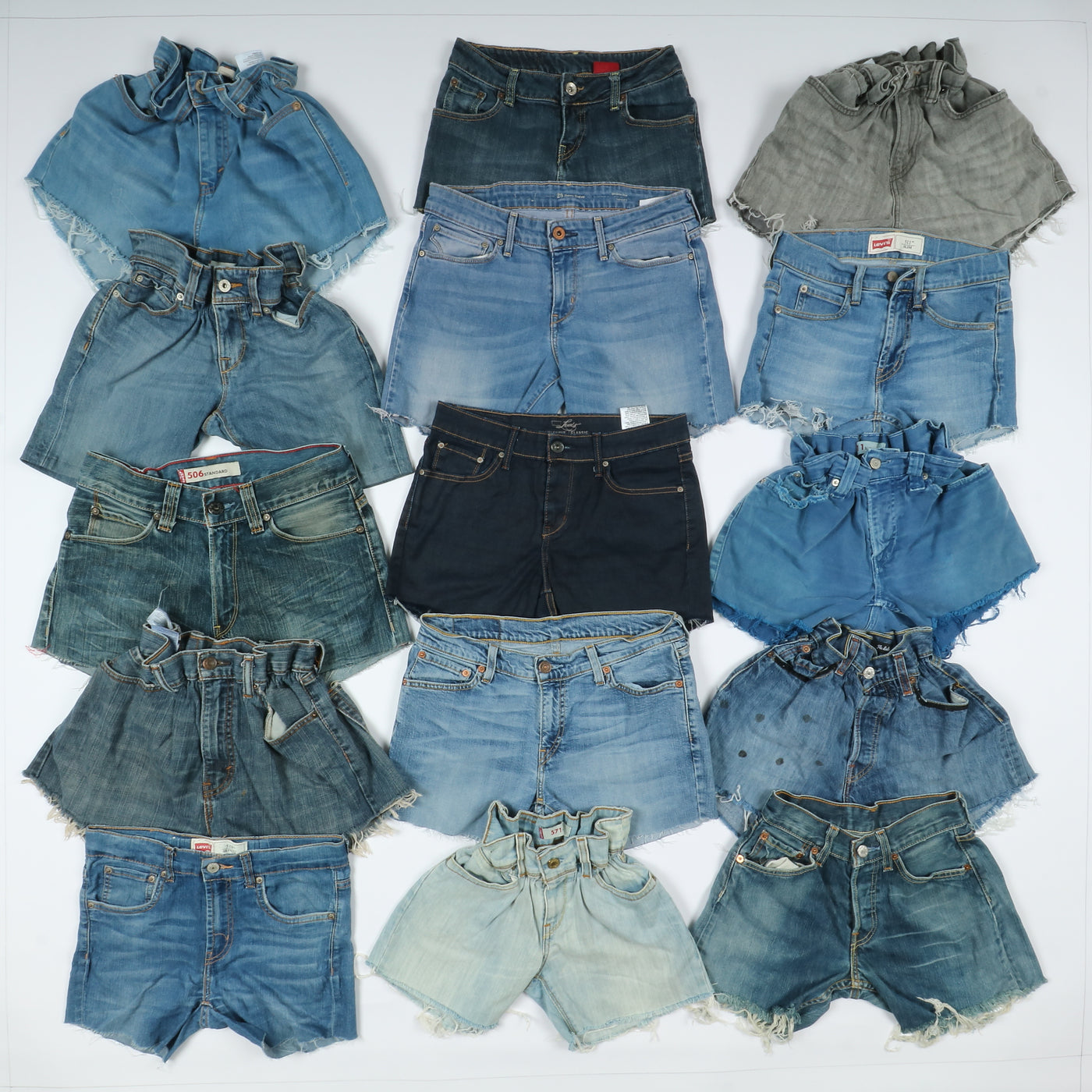Levi's, Lee, Wrangler e mix brand Short jeans donna denim e nero Stock da 85pz