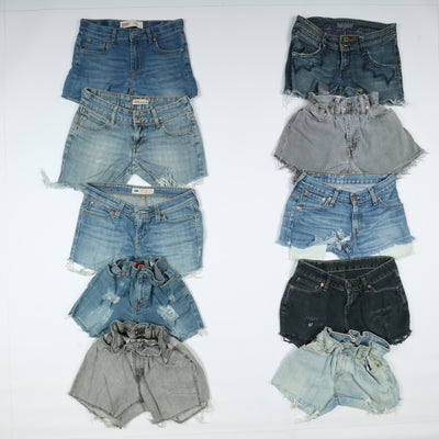 Levi's, Lee, Wrangler e mix brand Short jeans donna denim e nero Stock da 58pz