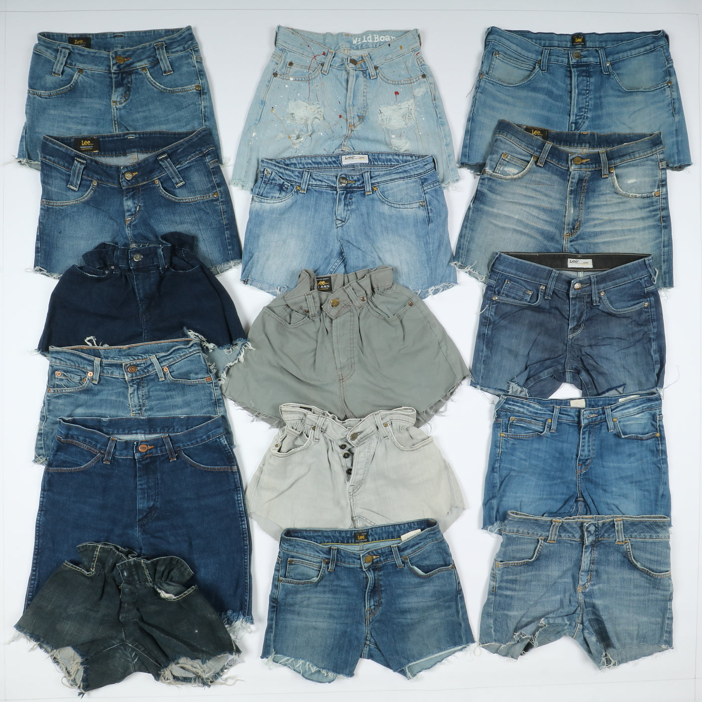 Levi's, Lee, Wrangler e mix brand Short jeans donna denim e nero Stock da 85pz
