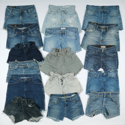 Levi's, Lee, Wrangler e mix brand Short jeans donna denim e nero Stock da 85pz