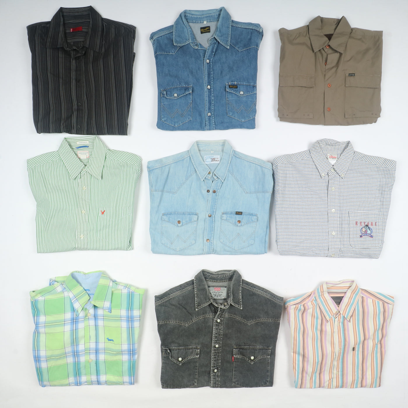 Camicie Firmate vintage box da 71pz uomo e donna Levi's, Gas, Wrangler.....
