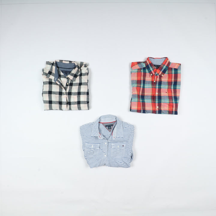 Camicie vintage Tommy Hifiger, Ralph Lauren e CHAPS Box da 51pz