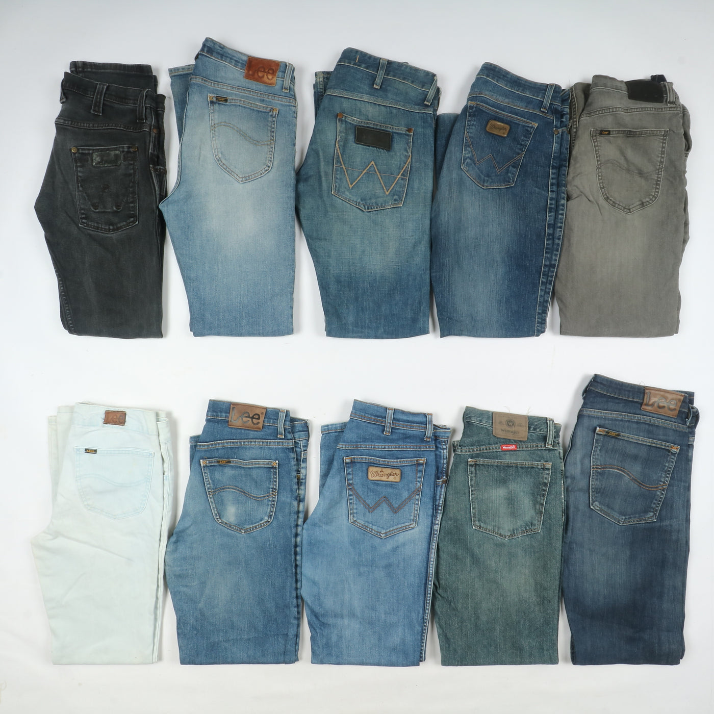 Lee e Wrangler jeans denim e nero Grado B Box da 31pz uomo