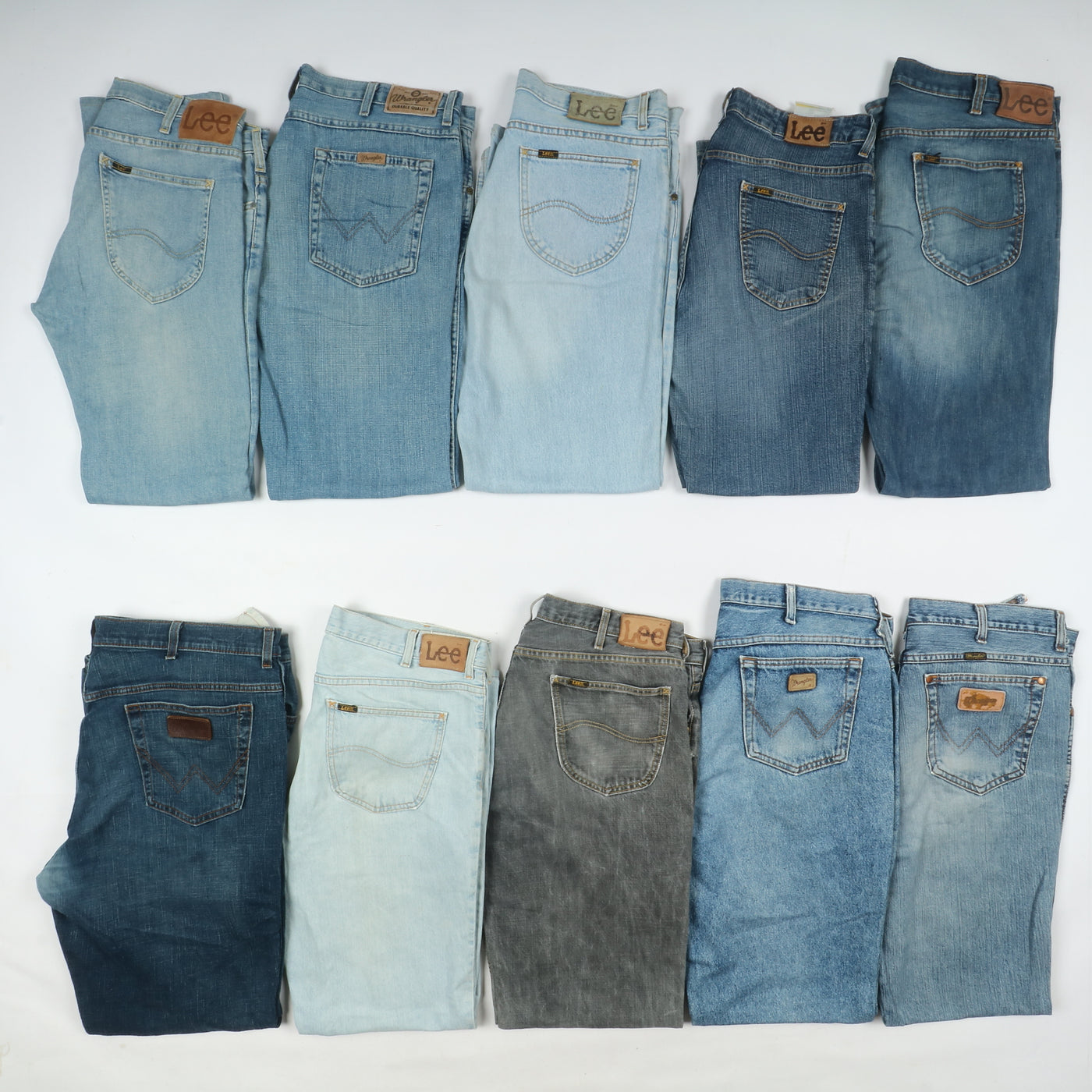Lee e Wrangler jeans denim e nero Grado B Box da 31pz uomo
