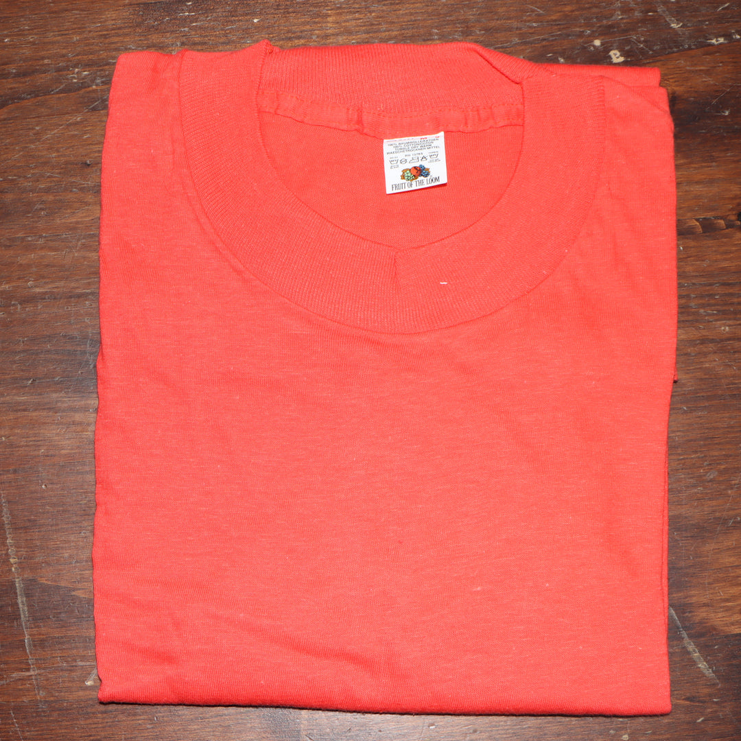 Fruit Of The Loom made in USA T-shirt Taglia M vintage manica Lunga nuova deadstock