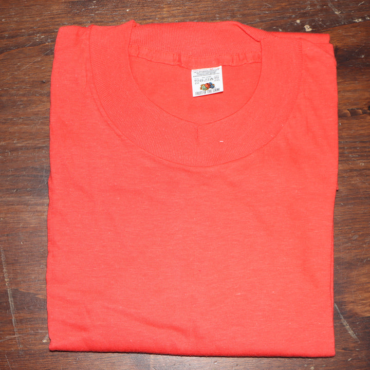 Fruit Of The Loom made in USA T-shirt Taglia M vintage manica Lunga nuova deadstock