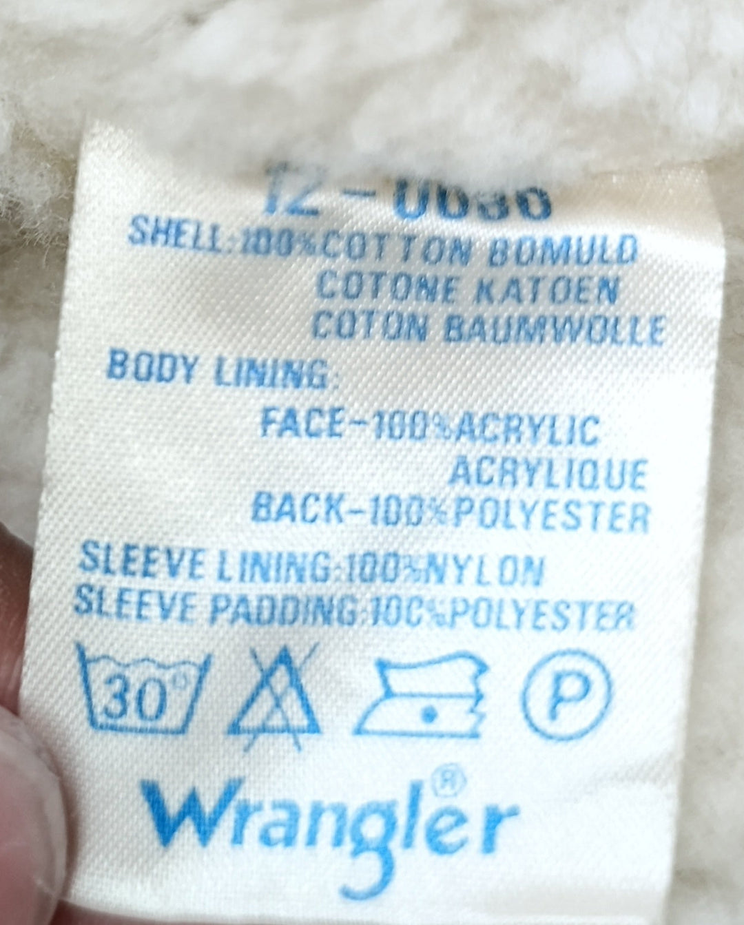 Wrangler Sherpa Made in Hong Kong Taglia M vintage denim