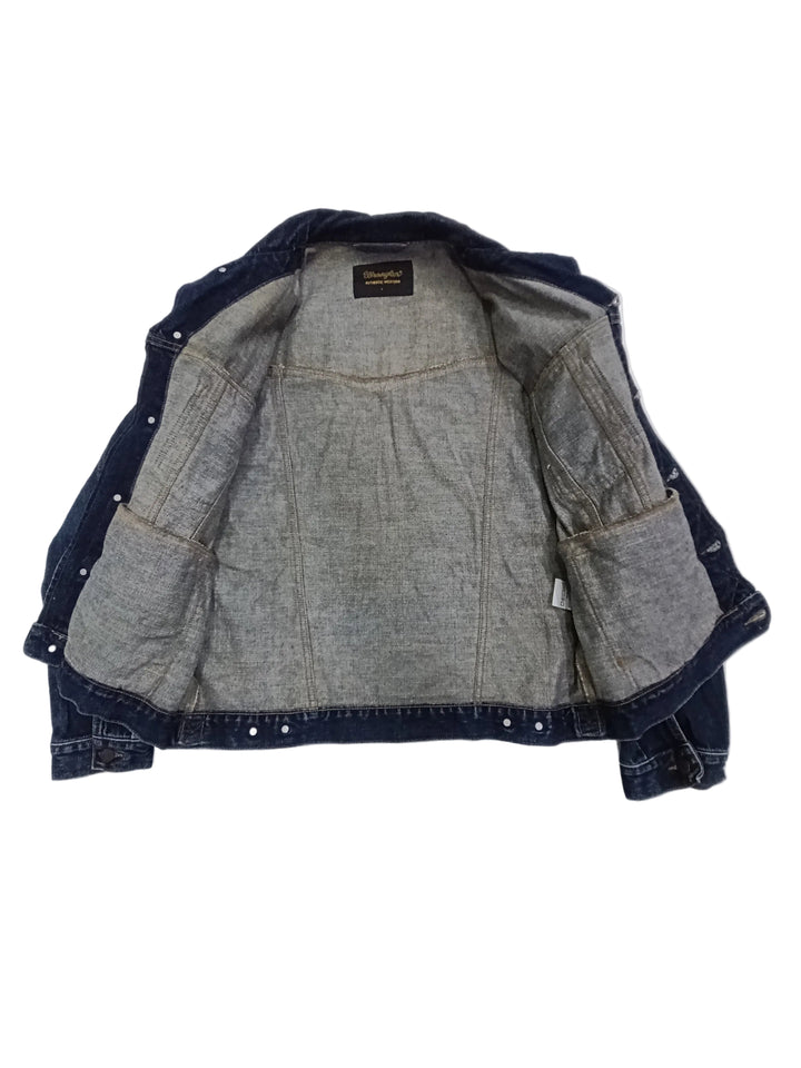 Wrangler authentic western jacket denim Taglia L vintage jeans usato