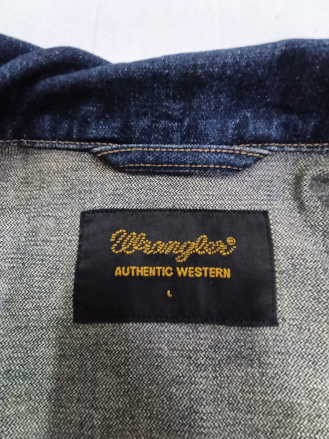 Wrangler authentic western jacket denim Taglia L vintage jeans usato