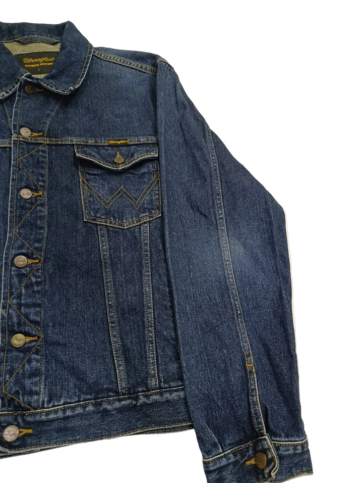 Wrangler authentic western jacket denim Taglia L vintage jeans usato