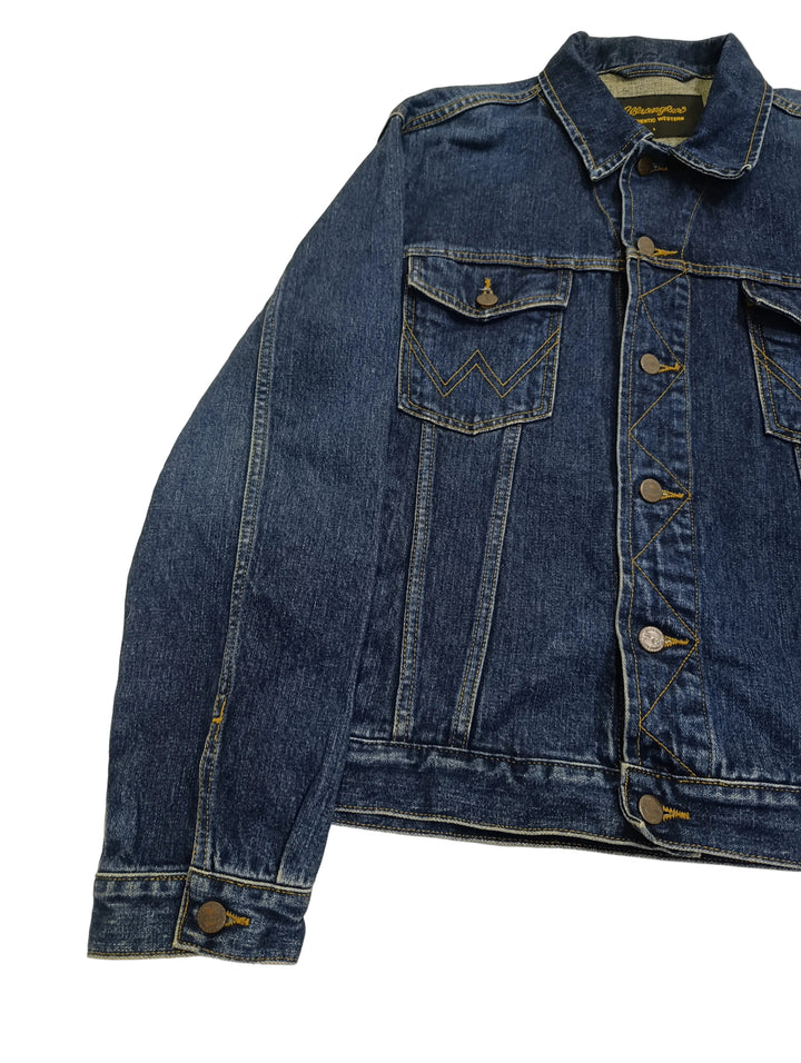 Wrangler authentic western jacket denim Taglia L vintage jeans usato