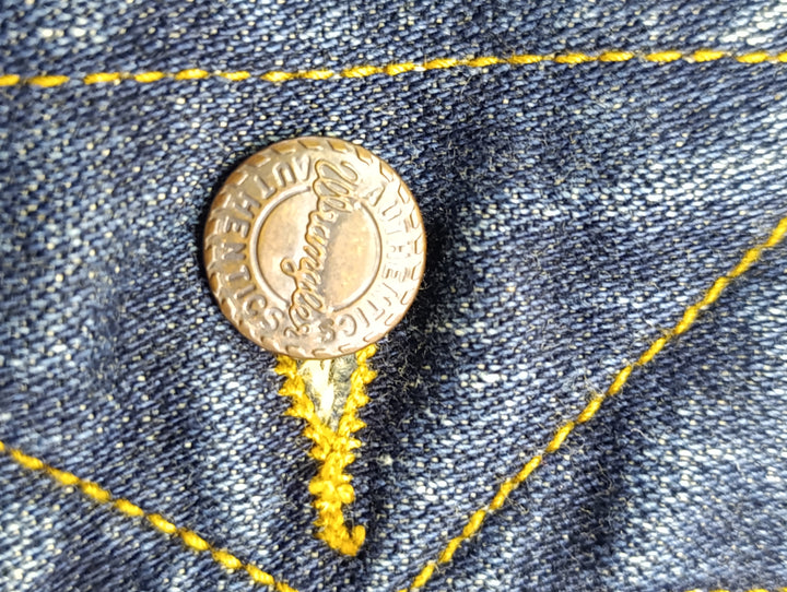 Wrangler authentic western jacket denim Taglia L vintage jeans usato