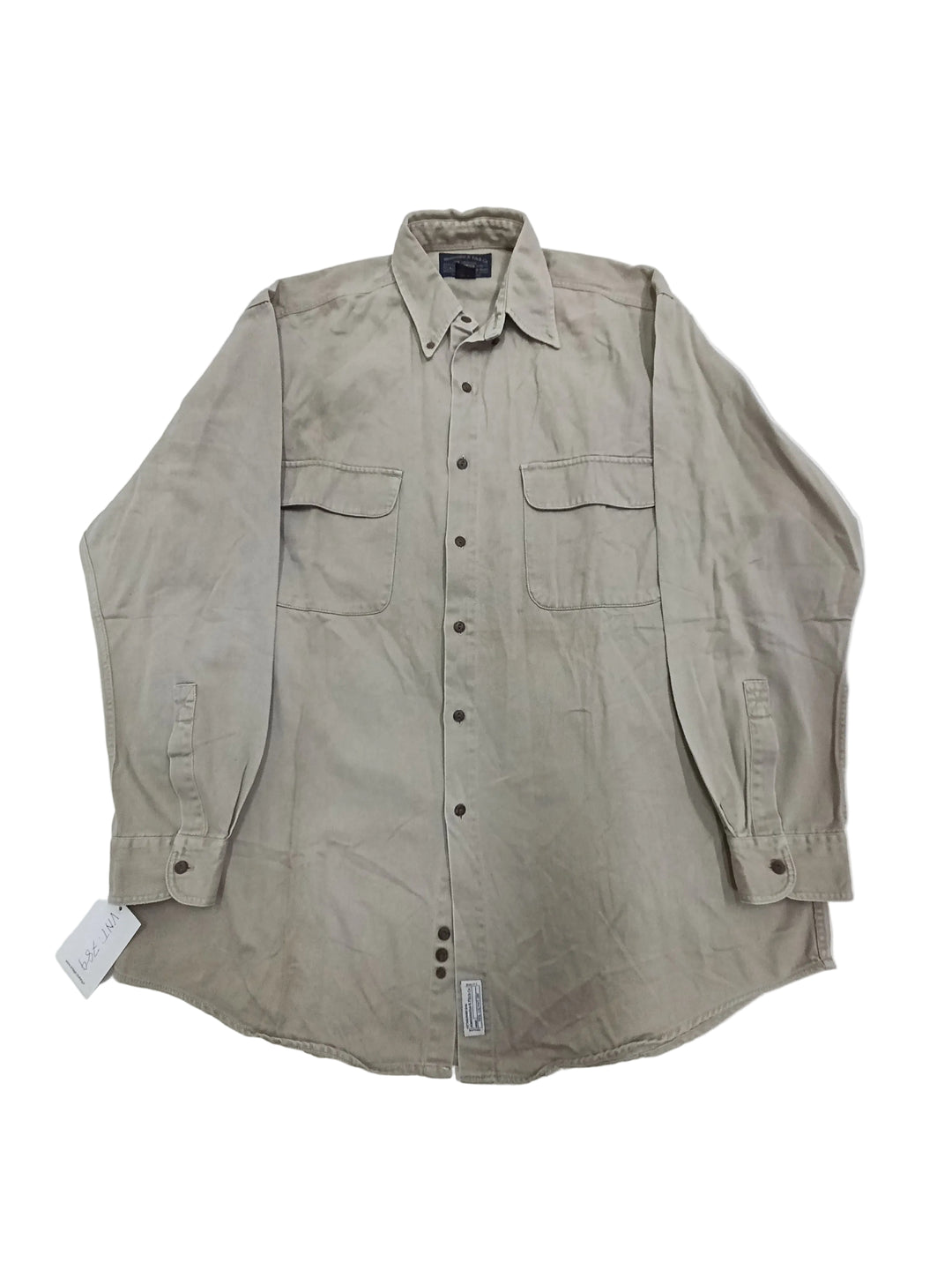Abercombia &amp; Fitch camicia beige Taglia M Made in Taiwan vintage usato