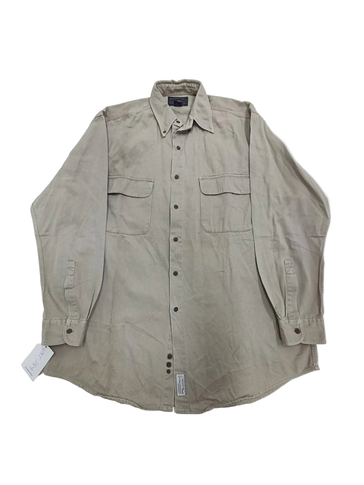 Abercombia &amp; Fitch camicia beige Taglia M Made in Taiwan vintage usato