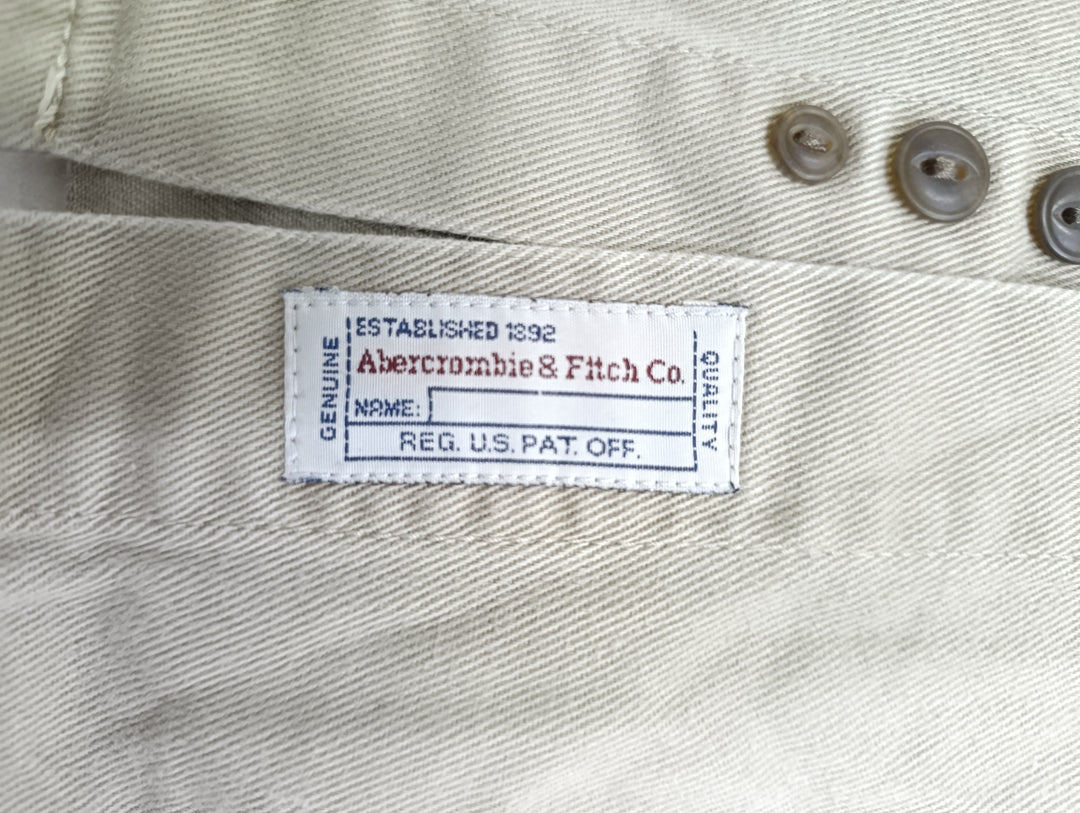 Abercombia &amp; Fitch camicia beige Taglia M Made in Taiwan vintage usato